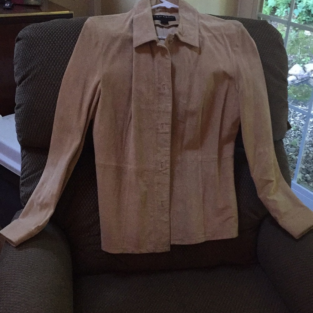 Never worn sand or pink Suede over shirt